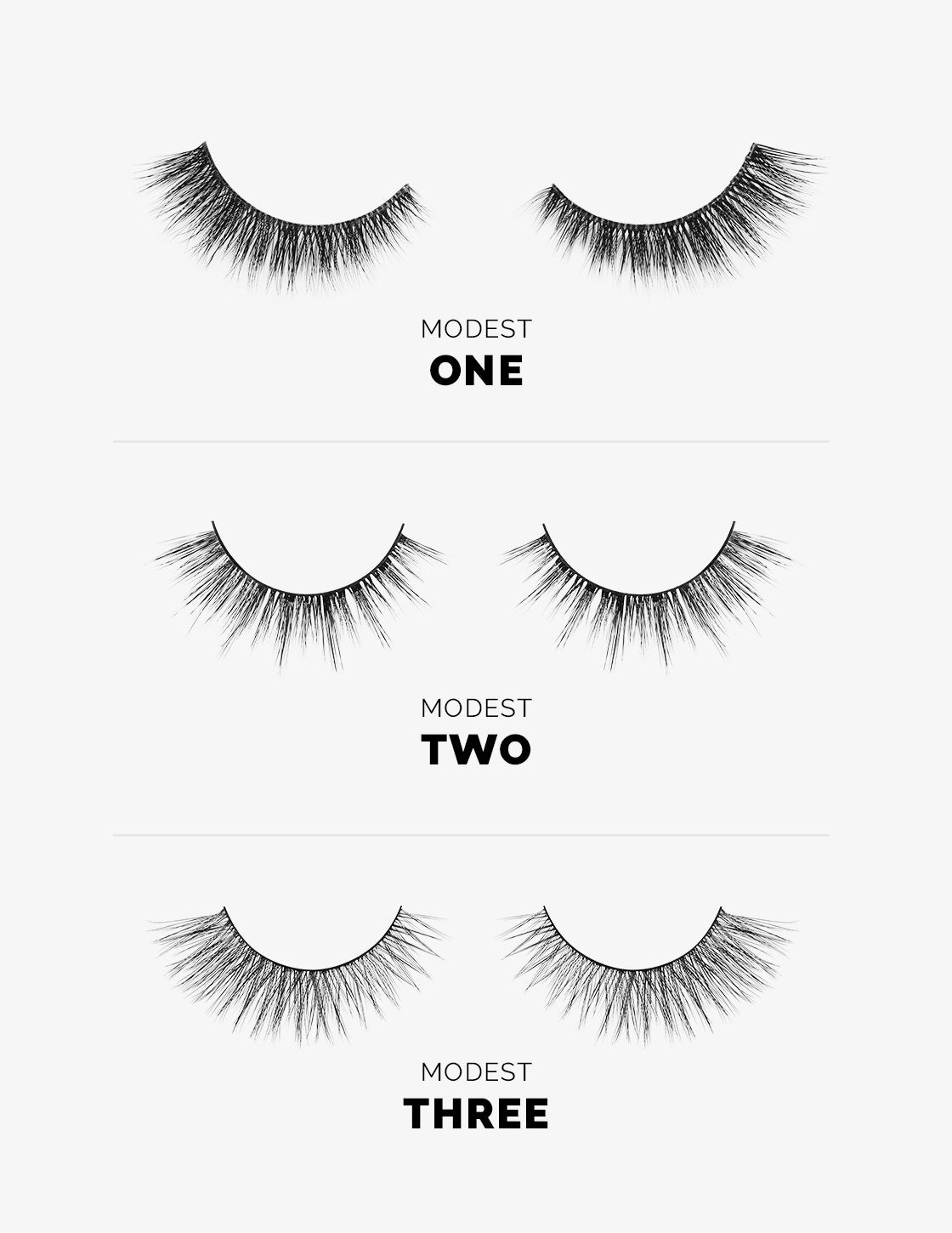 Quick Lash Modest False Lashes 3 Sizes The Quick Flick