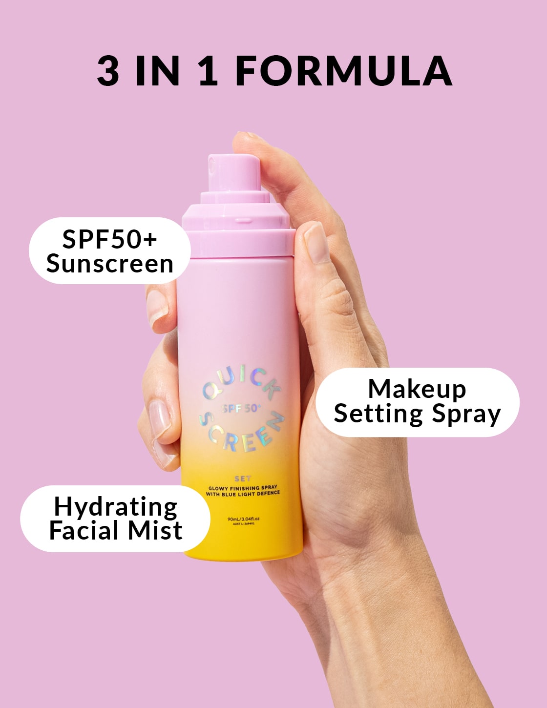 The Flick Quick Screen SPF 50+ Set Finishing Spray with Blue Light Defence